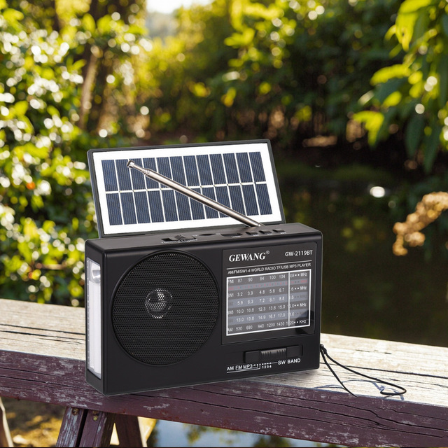 Cross-border Full-band Portable Solar-powered for Radio Elderly Vintage New Model Rechargeable Multifunctional FM