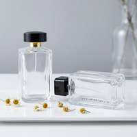 Flacon de parfum carré en verre blanc cristallin grande capacité avec bouchon à vis 200 ml, diffuseur à roseaux transparent imprimé sérigraphié