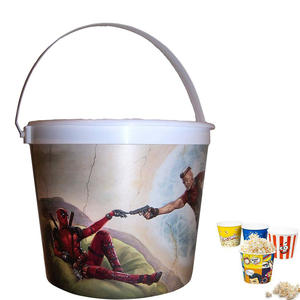 Contenedores de Plástico Reutilizables de 128 oz para Palomitas de Maíz con Asa, Recipientes para Snacks para Fiestas Temáticas de Noche de Cine, Hechos en Vietnam - Product Image 3