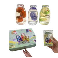 Bonbons durs aux fruits Chiboki en trois couleurs, série en forme de bouteille, remplissage de vaseline non-rétractable, boule faite à la main, vente directe d'usine