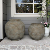 Pots de fleurs de jardin en fibre de ciment de style européen Pot de plantes en béton pour le sol ou le centre commercial