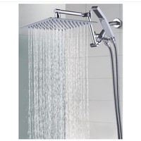 Kit de douche complet multifonctionnel en ABS avec finition électrolytique en acier inoxydable, pommeau de douche réglable à jet pluie, style américain