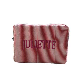 Personalized Makeup <b>Bags</b> With Embroidered Names Middle Size Polyester Cosmetic Cases For <b>Bridesmaid</b> <b>Gifts</b> - Product Image 2