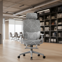 Chaise de bureau exécutive moderne - Ergonomique, dossier en maille, accoudoirs réglables, dossier haut, structure métallique, rotation à 360°, confortable