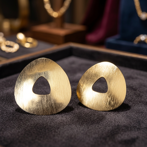 Women's Geometric Gold Plated Stud <b>Earrings</b> with <b>Pearl</b> <b>and</b> <b>Diamond</b> Accents - Product Image 2