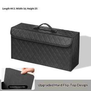 Boîte de rangement pour voiture en cuir imperméable, grande capacité, pliable, pour console centrale et coffre Tesla - Product Image 3