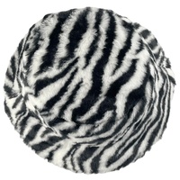 Casquette Bob Unisexe Adulte Designer Automne Hiver en Polaire Douce à Motif Zèbre avec Logo Personnalisable pour Voyage, Ski, Pêche, Fêtes et Usage Quotidien