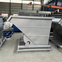 Bac à déchets industriels auto-basculant pour chariot élévateur, bac de collecte de ferraille pour entrepôt, bac basculant