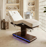 Table de soin électrique de luxe bleu marine pour spa, fauteuil de massage inclinable réglable avec fonction de levage pour clinique esthétique