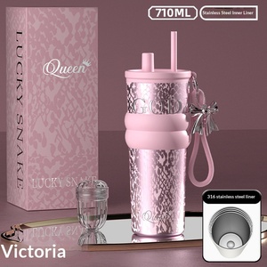 Thermos de luxe haut de gamme avec revêtement en céramique, isolation sous vide, performance thermique de 6 à 12 heures, design portable à motif serpent - Product Image 6