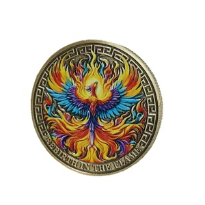 Moneta commemorativa Phoenix: Resurrezione dopo il fuoco - Moneta da collezione con rilievo tridimensionale - Lavorazione artigianale in metallo - Product Image 1