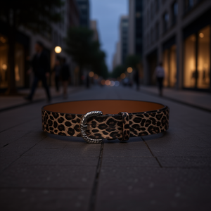 Cintura Angelina con Stampa Leopardata 4,5 Cm con Fibbia in Metallo, Cintura Casual alla Moda - Product Image 2