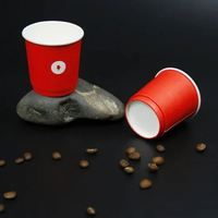 Gobelets à café jetables à double paroi personnalisés, gobelets à café ondulés en papier, gobelets à espresso en papier noir ondulé