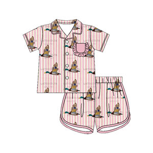 GSSO3512 Conjuntos de verano personalizados con estampado de patito para niñas, ropa infantil al por mayor, conjunto de ropa para niñas de manga corta - Product Image 3
