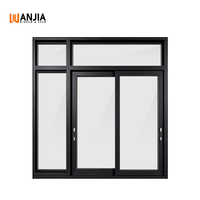 Ventana Corredera de Aluminio con Vidrio Fijo Superior Panorámico, Vidrio Templado Transparente, Diseño Minimalista y Delgado, con Bloqueo Automático