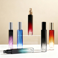 Flacon de parfum rectangulaire de luxe en verre de 10 ml, vide et rechargeable, emballage de parfum personnalisé avec logo couleur, impression sérigraphique pour marque de parfum