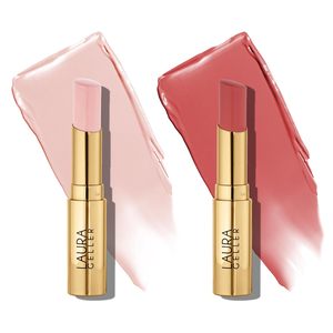Laura Geller balsamo di gelatina di New York balsamo per le labbra colorato Duo-solo peachly strepitosamente sorprendente 2-in-1 idratante per la cura delle labbra sapore di fragola - Product Image 4