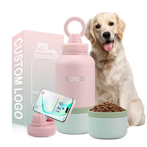 Botol Minum Olahraga Stainless Steel 32oz dengan Logo Custom 2025, Botol Vakum untuk Gym dan Hiking, 2 in 1 Botol Air Anjing Portabel untuk Perjalanan dengan Mangkuk - Product Image 1