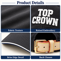 Casquette de baseball premium en sergé à six panneaux avec broderie, visière incurvée, sangle à boucle métallique, respirante, pour streetwear et sports de plein air, OEM ODM