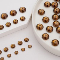 Perles de strass rustiques de 6 mm en topaze fumée et résine époxy, à dos plat, trou central, à coudre, pour pendentifs et fournitures de bijoux YAXI
