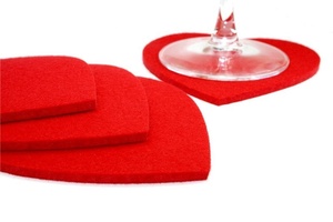 4 Gói Tùy Chỉnh Die Cắt Coaster Cá Nhân Bắc Âu Cảm Thấy Trái Tim Đế Lót Ly Cho Đám Cưới Hoặc Ngày Valentine - Product Image 2