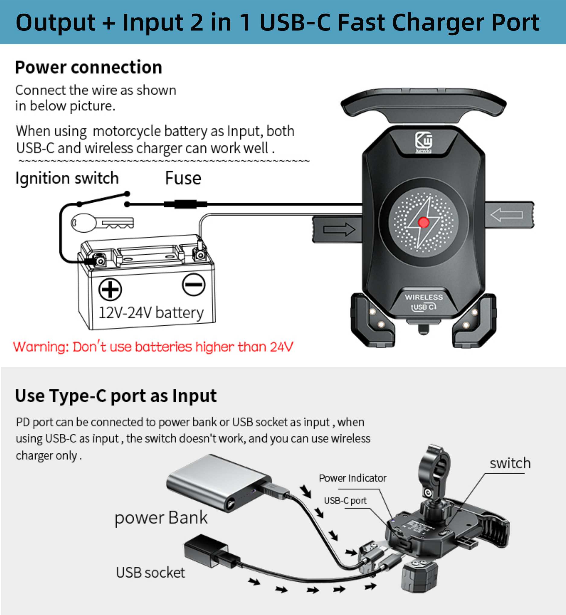 360 Degree Rotation Mobile Phone Holder 15W Wireless Charger QC3