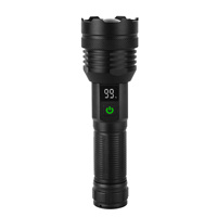 Usine Affichage Numérique Puissance Zoom Télescopique En Alliage D'aluminium Usb Rechargeable 60w Blanc Led Torches Lumières Lampe De Poche Tactique