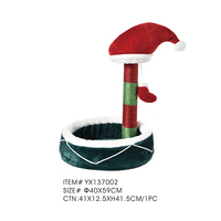 Poteau à gratter pour chat de Noël festif avec lit douillet et confortable, arbre à chat en sisal, tour d'escalade pour chats d'intérieur
