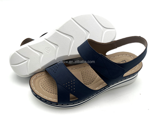 Sandales compensées à plateforme épaisse en PU avec boucle personnalisée OEM, antidérapantes, pour femmes, été et printemps - Product Image 4