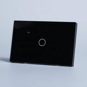 Commutateur Wifi Zigbee <span class=keywords><strong>Application</strong></span> de maison intelligente One Gang Interrupteur électrique à panneau de verre tactile noir sans fil neutre - Product Image 1