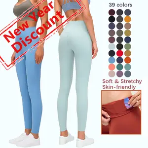 Groothandel Prijs Yoga Broek Custom Logo Stock Hoge Taille Butt Tillen Strakke Naadloze Workout Gym Fitness Kleding Vrouwen Yoga Legging