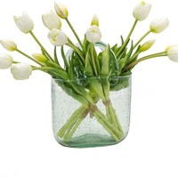 Fleurs de tulipes artificielles en soie plastique de haute qualité, toucher réel, style classique, faites à la main, pour la remise des diplômes, la fête des mères, Pâques, Noël