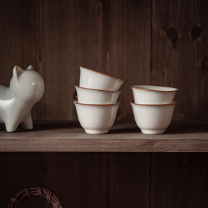 Taza de té de porcelana Ru Kiln Magnolia, taza de degustación de estilo retro, taza personal para juego de té Kung Fu - Product Image 2