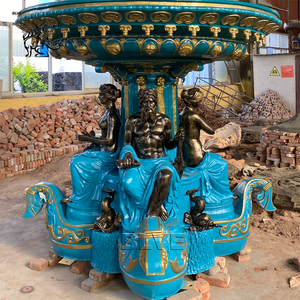 BLVE al aire libre famoso francés La Fontaine Des Fleuves fuentes cuadradas Metal dios griego gran bronce jardín fuente de agua - Product Image 3