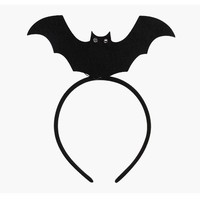 Serre-tête lumineux HLC Halloween en forme de chauve-souris, serre-tête noir lumineux en forme de chauve-souris, accessoire de costume effrayant pour fête ou spectacle sur scène
