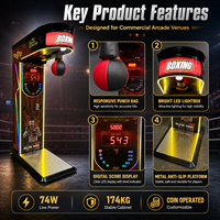 Máquina de Boxeo Neofuns Boxing Champion 2, Certificada por CE y ROHS, Eficiente Energéticamente, 74W, Juego de Boxeo Arcade para FEC y Bares