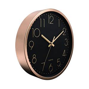 Stylish 12 Inch Rose Gold Metal Frame <b>3D</b> Numeral Quartz Silent Modern Hanging Dining Room <b>Wall</b> <b>Clock</b> - Product Image 2