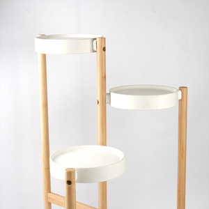 Support à fleurs en bambou circulaire autoportant pour plantes d'intérieur et d'extérieur, étagère de rangement pour la maison - Product Image 1