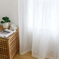 Innermor Rideaux transparents en voile ondulé blanc 3D personnalisés pour salon chambre salle à manger