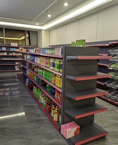 Estanterías Metálicas Resistentes de Una Cara Perforadas para Supermercados, Venta Directa de Fábrica Comercial, con Recubrimiento de Polvo Epóxico - Product Image 1