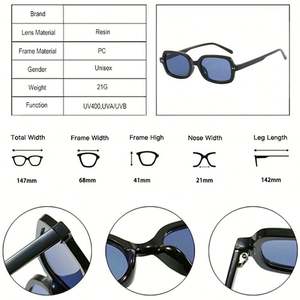 Lunettes de soleil rétro 2025 personnalisées avec logo, pour hommes et femmes, avec rivets, verres dégradés, protection UV400, petites lunettes de soleil rectangulaires pour femmes - Product Image 6