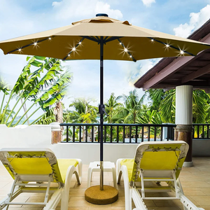 2023 High Quality Large Outdoor Patio <b>Umbrella</b> with LED Solar Light Modern Steel Frame Design for Hotel Garden <b>Table</b> Parasol - Product Image 5