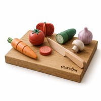 Jouet en bois personnalisé pour couper les légumes, jeu de cuisine d'imitation, jeu de découpe d'aliments, jouet éducatif Montessori pour développer les compétences de vie