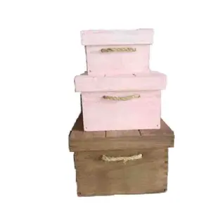 Cassa di stoccaggio in legno con coperchio e maniglie armadio camera da letto per ufficio giocattoli cassa di legno