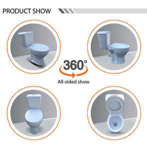<span class=keywords><strong>WC</strong></span> à deux pièces à chasse directe, siphon en P, sortie horizontale 180 mm, sanitaires en céramique pour projets de construction et résidentiels - Product Image 3