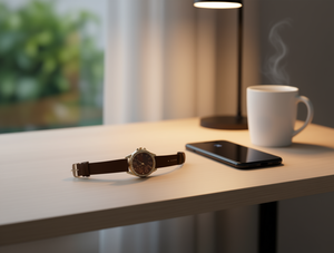 Orologio alla moda da donna, cinturino in pelle rotondo placcato oro, colori misti luminosi HYF-A143 - Product Image 2