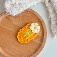 Barrette latérale pour cheveux en crochet fait main, motif fleur d'œuf, mignonne, accessoires capillaires tricotés à la main, vente en gros, coiffure pour jeunes filles