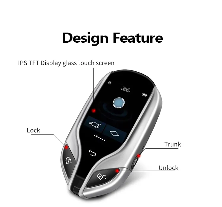 Factory wholesale oem auto smart remote car key safe outdoor universal touch screen lcd smart keys