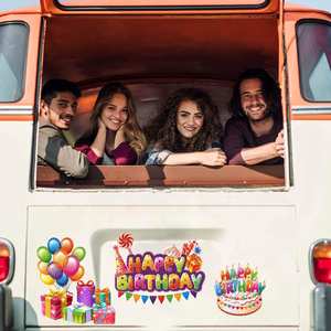 Vente flash 2024 - Décorations automobiles réfléchissantes - Aimant de voiture Joyeux anniversaire - Product Image 3