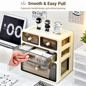 Boîte de rangement de bureau de style tiroir, organisateur de bureau transparent, conteneur de table multi-tiroirs pour le bureau, la maison et l'étude - Product Image 3